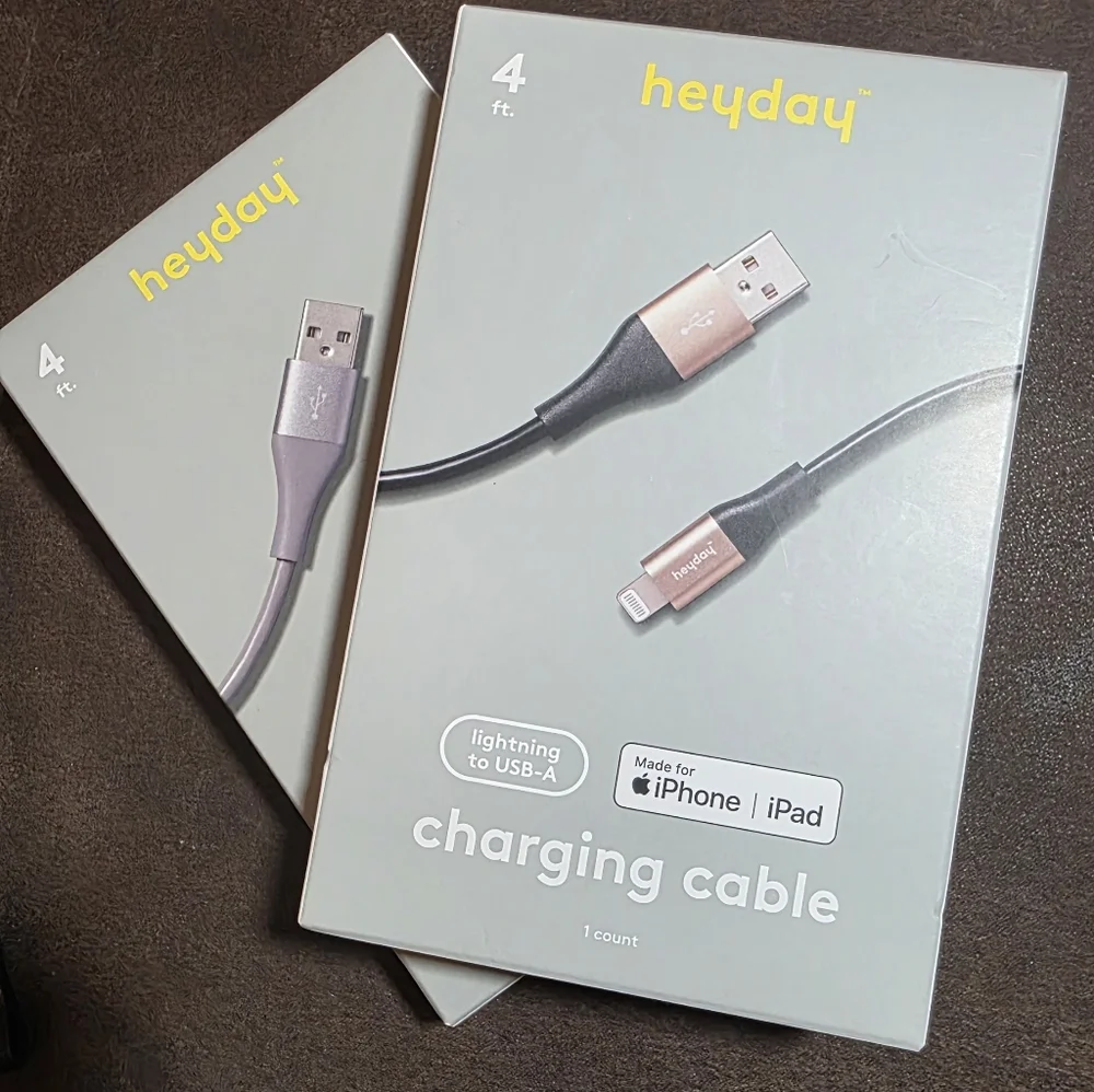 Iphone Charger‎ Bundle- Heyday Gray/Black Charging Cable (2) Pack